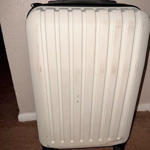 COPY - brookstone hard cover white suitcase